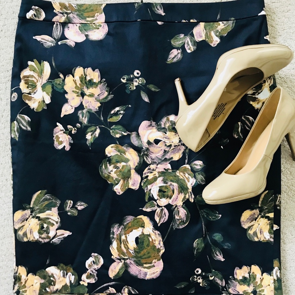 J. Crew Floral Pencil Skirt